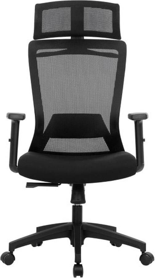 ZAZA Home Bureaustoel van canvas ergonomische stoel draaibare zitting met kleerhanger rugleuning kantelbaar tot 120° in hoogte verstelbaar zwart