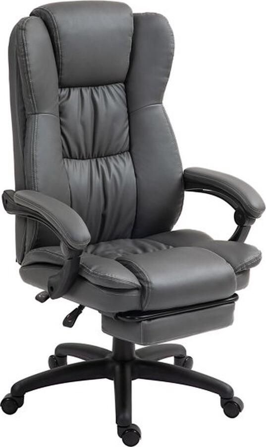 ZAZA Home vinsetto-bureaustoel-voor-managers-massagefunctie-donkergrijs-ergonomisch-verstelbaar-met-voetsteun-hoofdsteun-trillingsbureau-stoel-met-ligfunctie