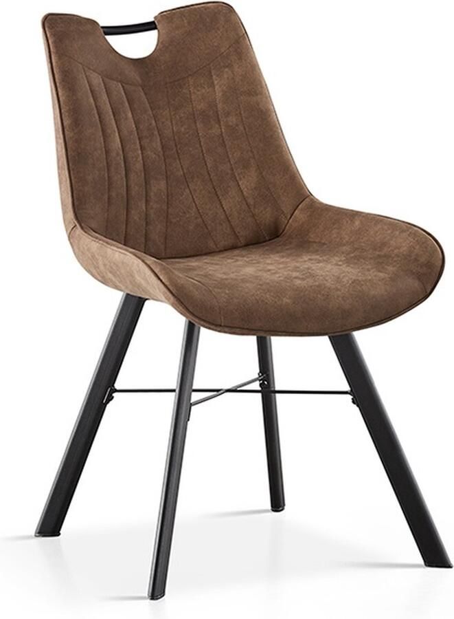 ZAZA Home Eetkamerstoel Paco bruin Set van 2