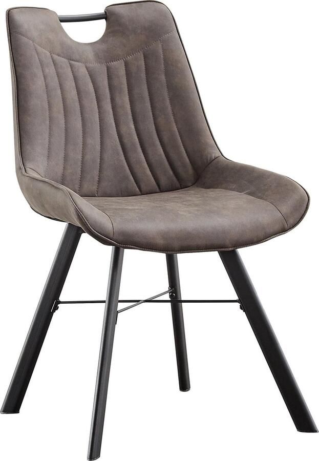 ZAZA Home Eetkamerstoel Paco donkergrijs Set van 2