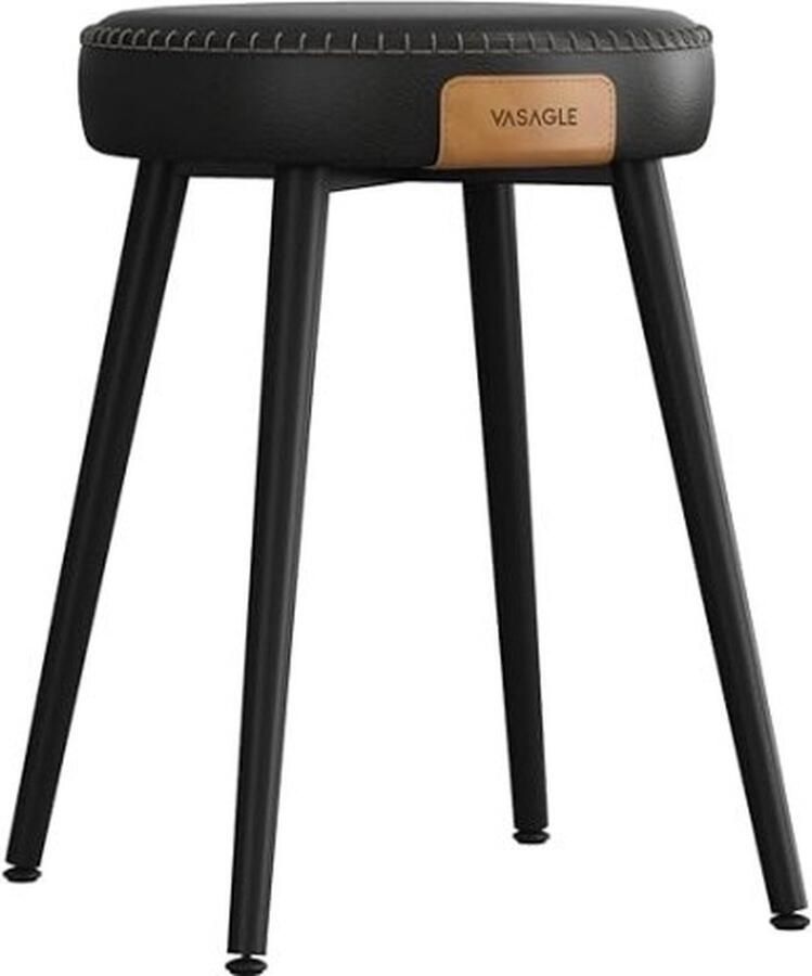 ZAZA Home Eetkamerstoel van kunstleer voor keuken en eetkamer eenvoudig te monteren zwart 48 2 cm hoog