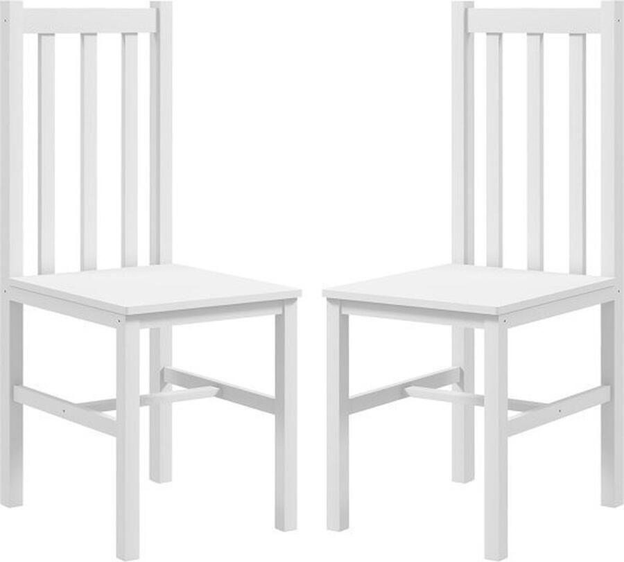 ZAZA Home eetkamerstoelen-set-van-2-keukenstoelen-eetstoel-met-rugleuning-woonkamerstoel-belastbaar-tot-120-kg-grenenhout-wit