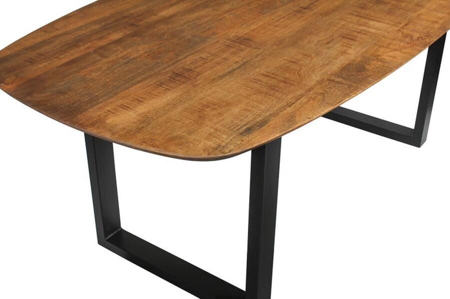 ZAZA Home Eettafel 'Isabella' 200 cm U-Poot Ovaal Mangolia Structuur metaal blad exotisch hout mangolia Top 45 mm - Foto 2