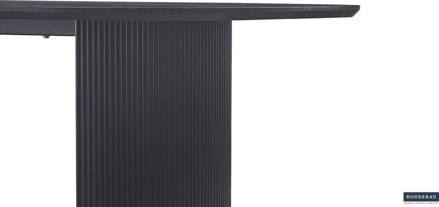 ZAZA Home Eettafel 'Lagos' 200 cm Ovaal Decor Donkerbruin Structuur mat top 25 mm met 3D papier - Foto 2