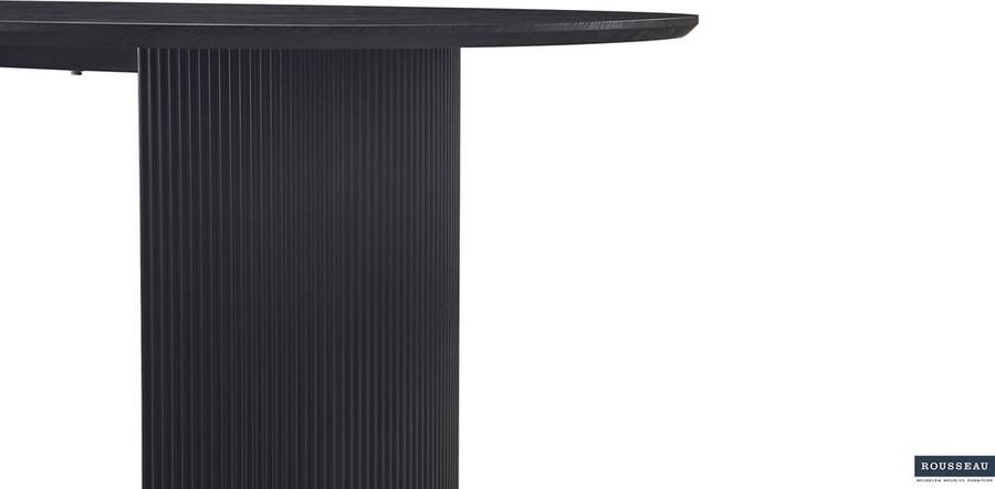 ZAZA Home Eettafel 'Lagos' 220 cm Ovaal Decor Donkerbruin Structuur mat top 25 mm met 3D papier - Foto 2