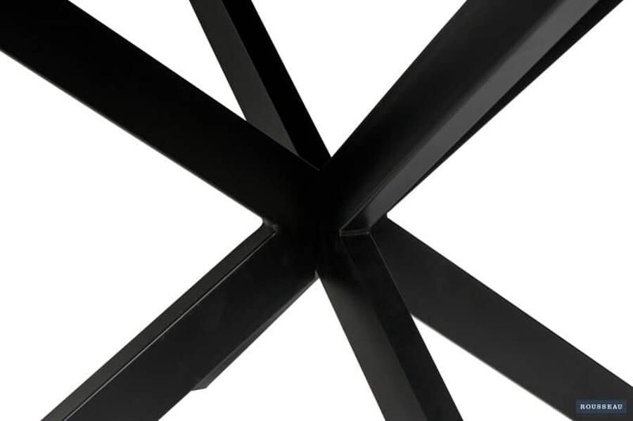 ZAZA Home Eettafel 'Maria' 130 cm Rond Mangolia Structuur metaal blad exotisch hout mangolia Top 45 mm - Foto 2