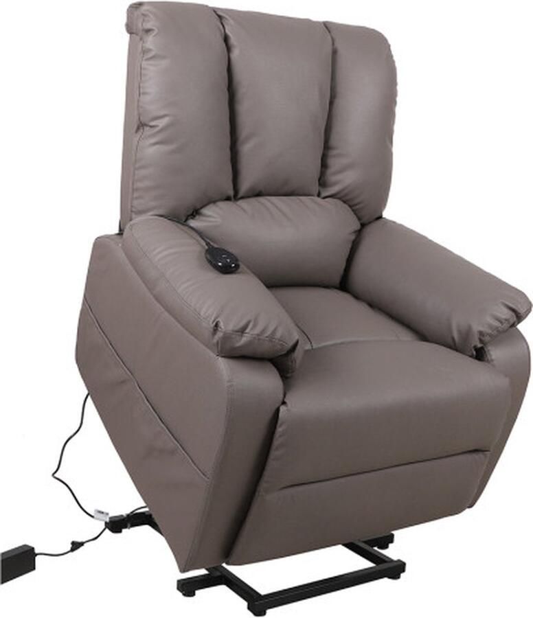 ZAZA Home Electrische Relax Fauteuil 'Osaka' PU Taupe Poten metaal en bekleding PU Max.110 kg met lift - Foto 2