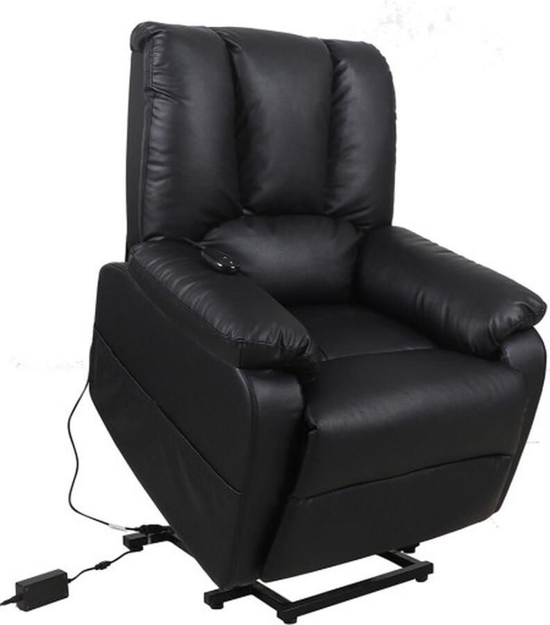 ZAZA Home Electrische Relax Fauteuil 'Osaka' PU Zwart Poten metaal en bekleding PU Max.110 kg met lift - Foto 2