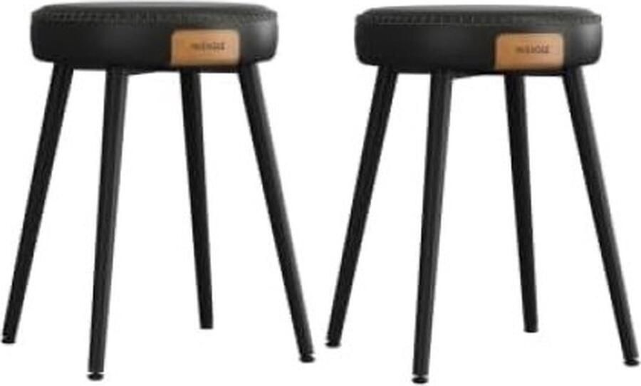 ZAZA Home Elegante eetkamerstoelen set van 2 in zwart kunstleer 48 2 cm hoog geschikt voor keuken en eetkamer