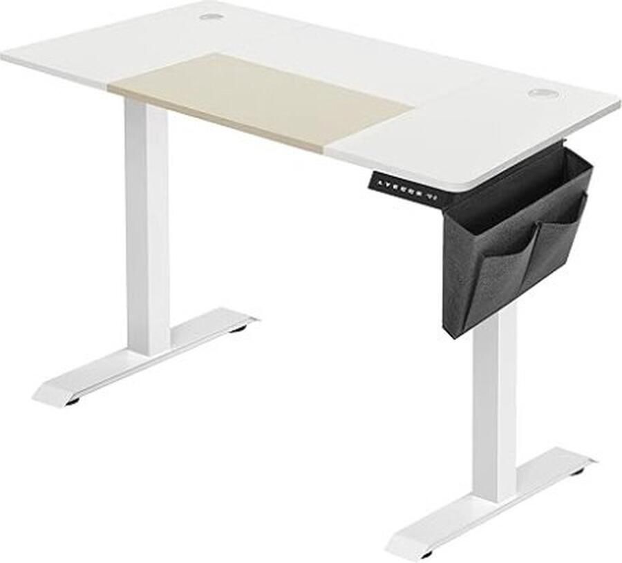 ZAZA Home Elektrisch bureau stoelstandaard verstelbaar bureau stepless verstelbare geheugenfunctie met 4 hoogten impactbescherming 120 x 60 x (72-120) cm wit