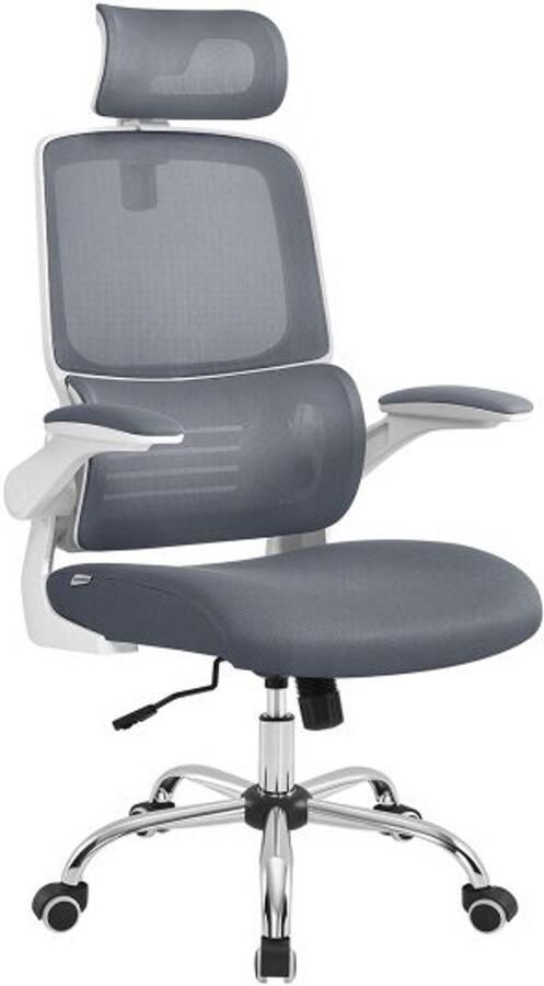 ZAZA Home Ergonomische bureaustoel Verstelbare hoofdsteun Schommelfunctie Duif grijs