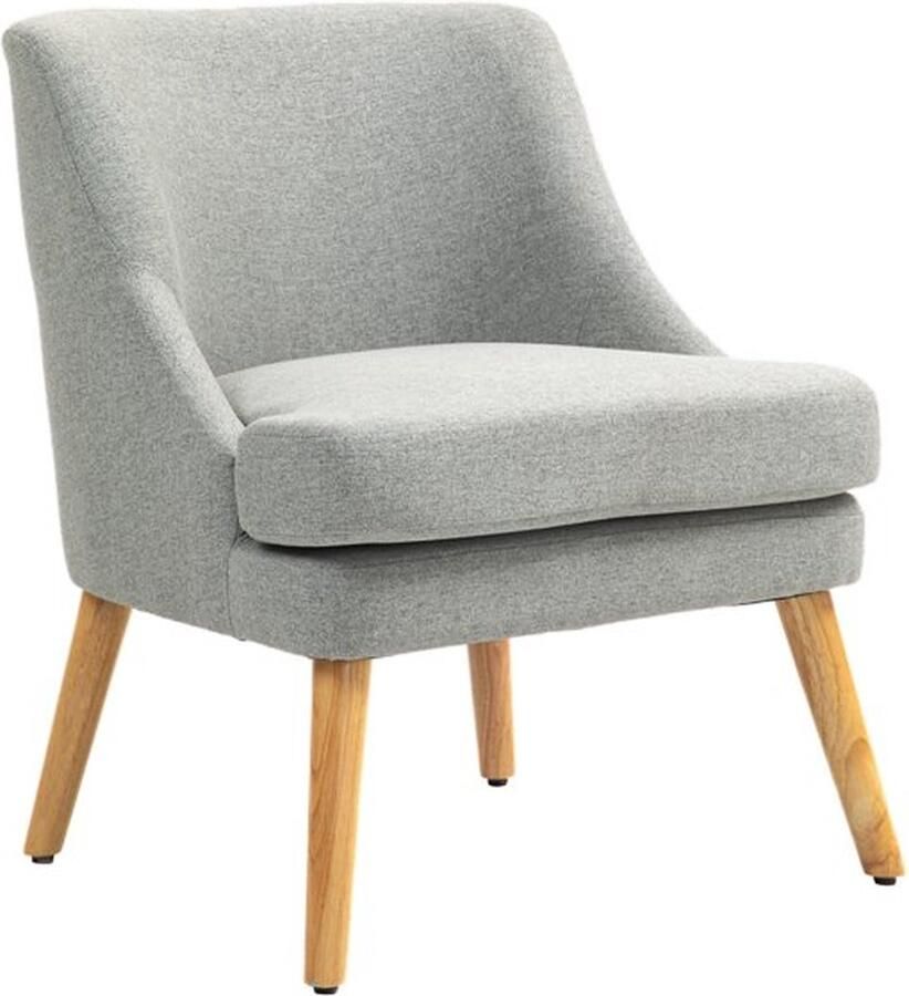 ZAZA Home fauteuil-loungestoel-met-linnen-look-armleuning-gestoffeerde-relaxstoel-met-houten-poten-voor-woonkamer-slaapkamer-lichtgrijs