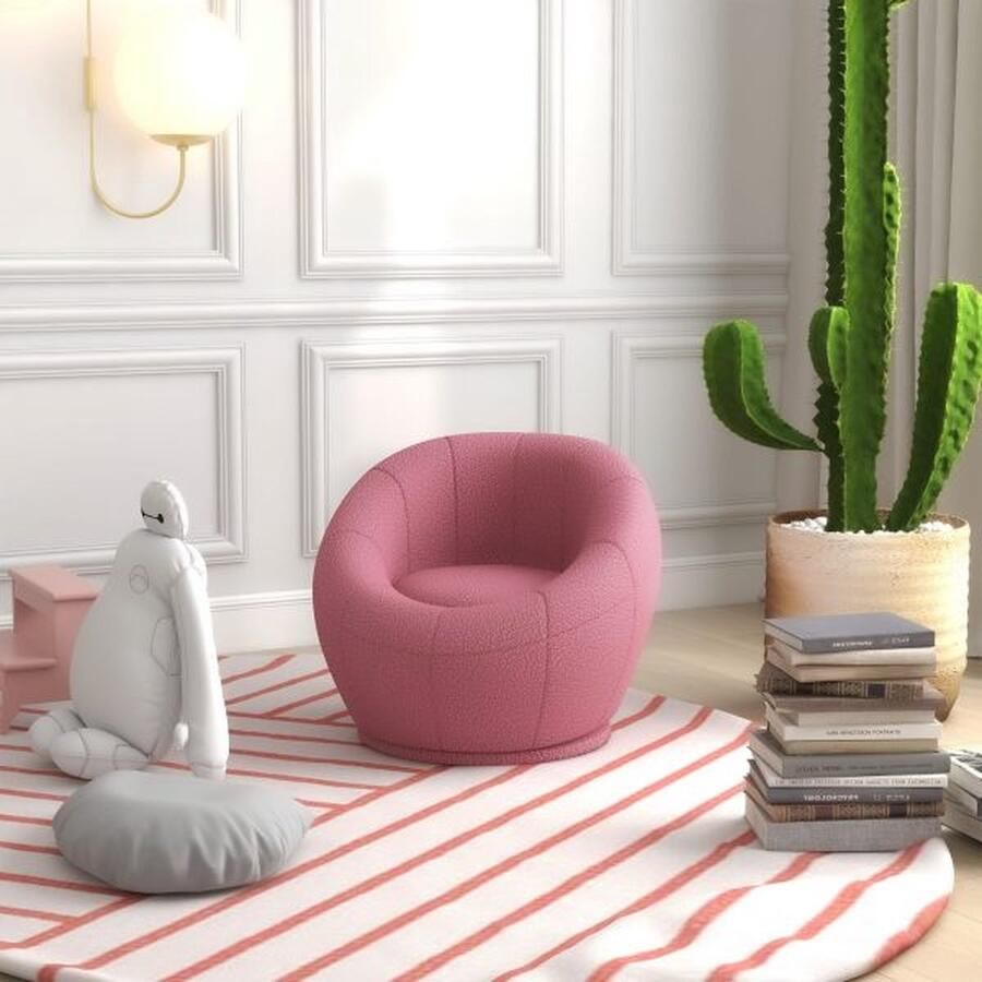 ZAZA Home Fauteuil roteerbare lounge stoel enkele stoel zachte fauteuil tot 120 kg veerkrachtig roze