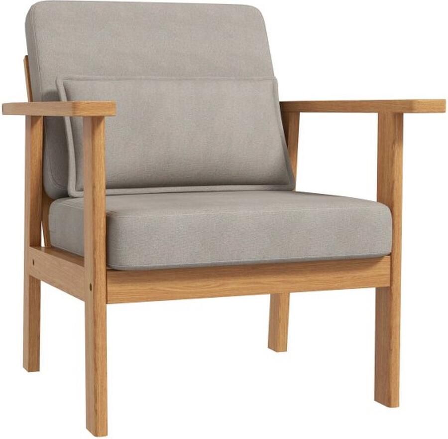 ZAZA Home gestoffeerde-stoel-comfortabele-accentstoel-met-armleuningen-voor-woonkamer-slaapkamer-houten-poten-grijs-70x72x76cm
