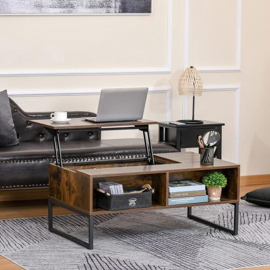 ZAZA Home Inspiratie nodig voor je woonkamer? Ontdek deze in hoogte verstelbare bruine salontafel!