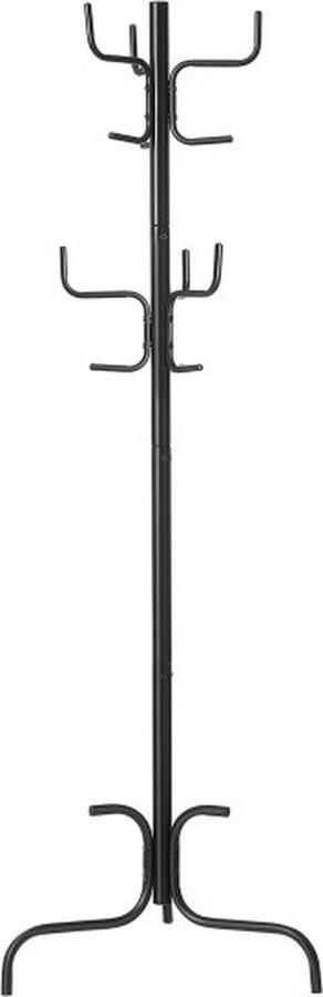 ZAZA Home Kapstok kledingrek 6 haken van staal voor jassen hoeden tassen zwart