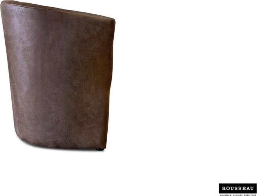 ZAZA Home Kuipstoel 'Charlie' PU Donkerbruin Structuur spaanderplaat en bekleding polyester