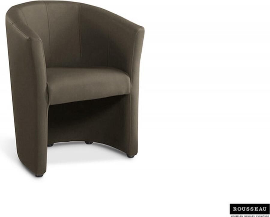 ZAZA Home Kuipstoel 'Charlie' PU Taupe Structuur spaanderplaat en bekleding PU