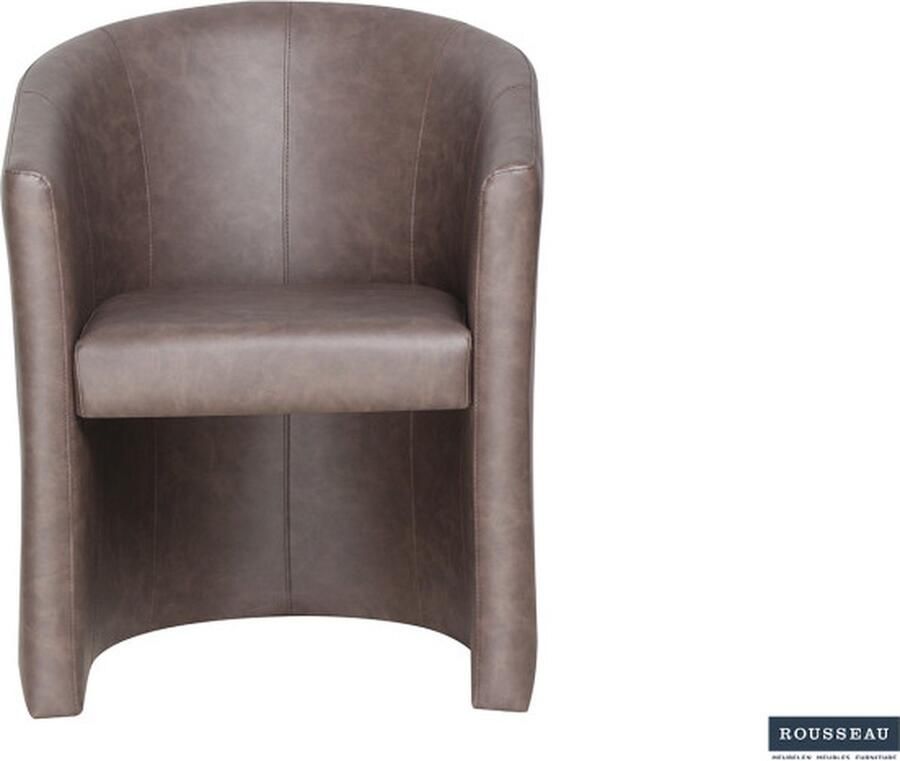 ZAZA Home Kuipstoel 'Charlie' Vintage PU Donkerbruin Structuur spaanderplaat en bekleding PU - Foto 2