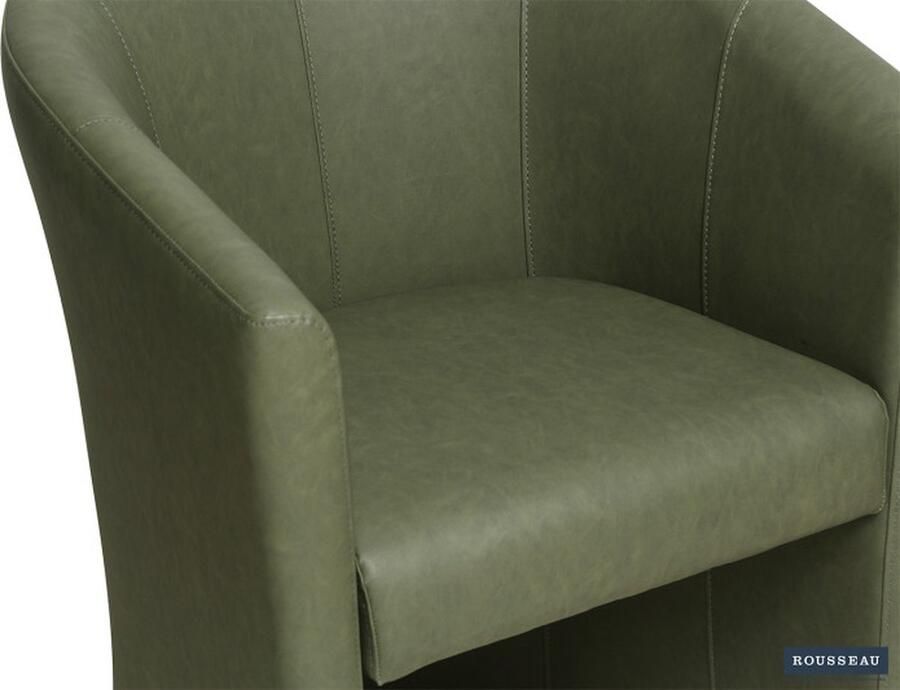 ZAZA Home Kuipstoel 'Charlie' Vintage PU Groen Structuur spaanderplaat en bekleding PU - Foto 2