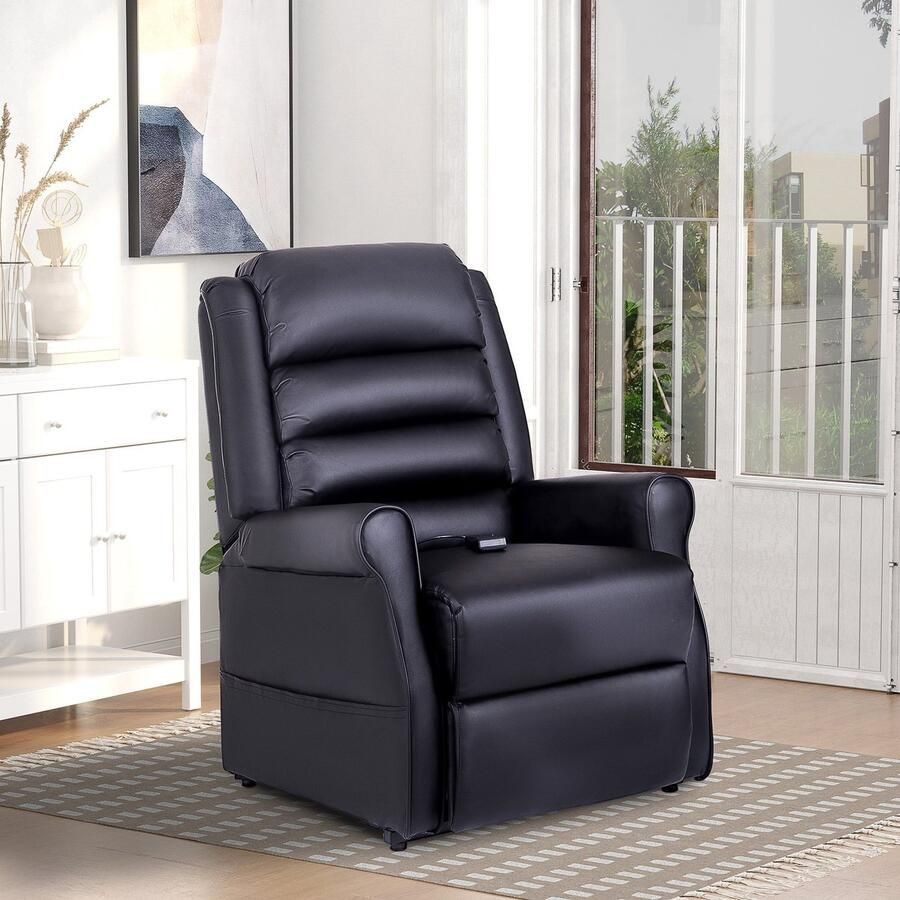 ZAZA Home Fauteuil met een stand-up hulpmiddel massagestoel met liggende functie ontspanningsfauteuil met USB-verbinding stand-up fauteuil met afstandsbediening verwarmingsfunctie
