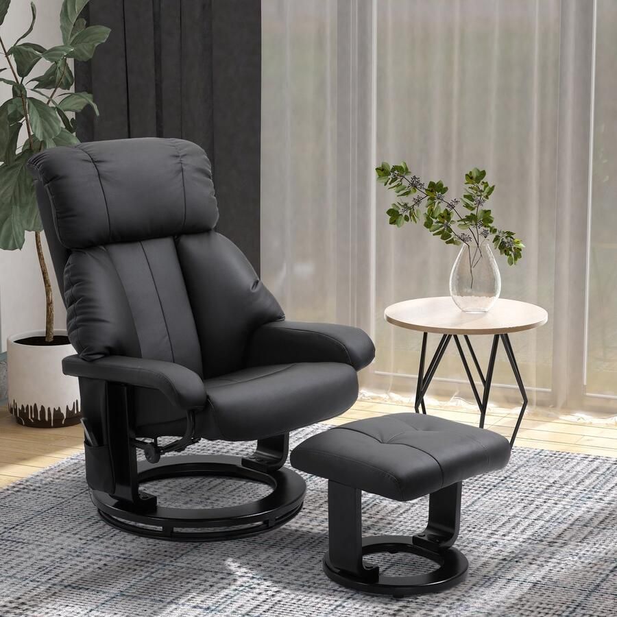 ZAZA Home Massagestoel televisie fauteuil met leugenfunctie en ontlasting massage zwart 76 x 80 x 102 cm