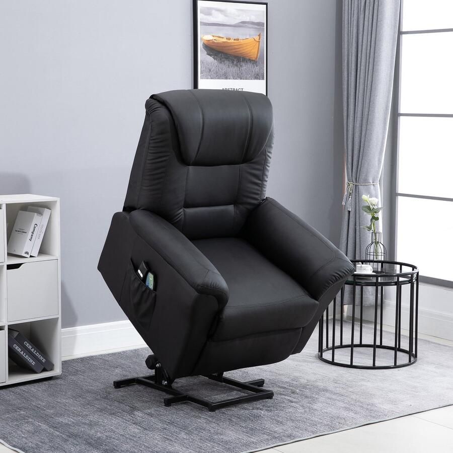 ZAZA Home Fauteuil met stand -up hulpmiddel verstelbare ontspanningsfauteuil elektrische massagestoel met verwarmingsfunctie televisie fauteuil met afstandsbediening