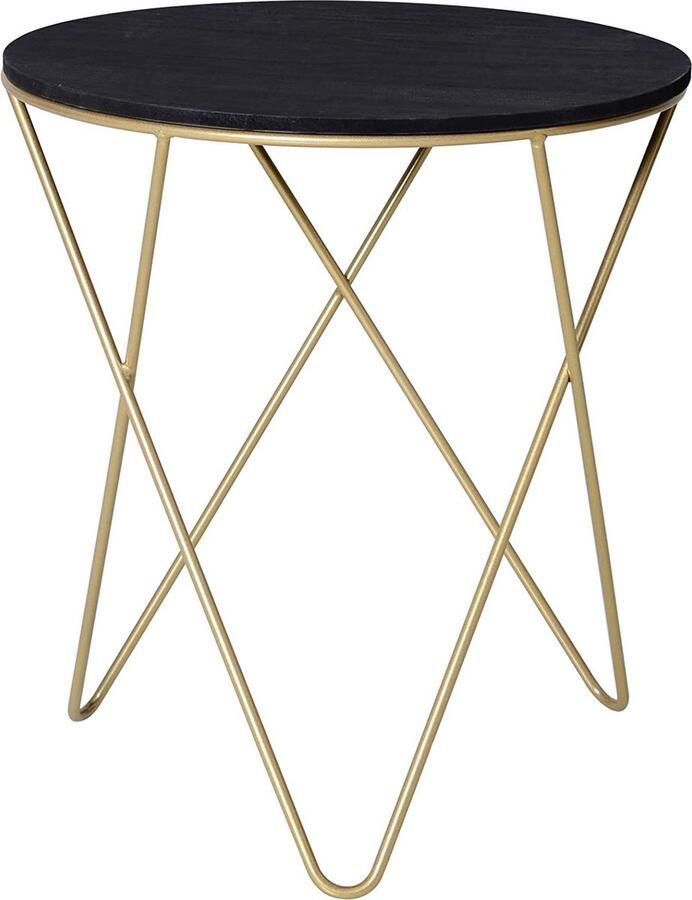 ZAZA Home Stijlvolle meubelset: Koffietafel Bijzettafel Nachtkastje Salontafel in zwart-goud