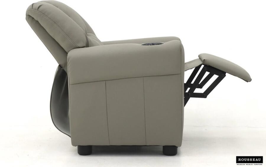 ZAZA Home Mini-Relax Fauteuil 'Rene' manueel verstelbaar PU Grijs Structuur metaal bekleding PU - Foto 2