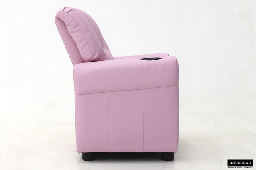 ZAZA Home Mini-Relax Fauteuil 'Rene' manueel verstelbaar PU Roze Structuur metaal bekleding PU - Foto 2