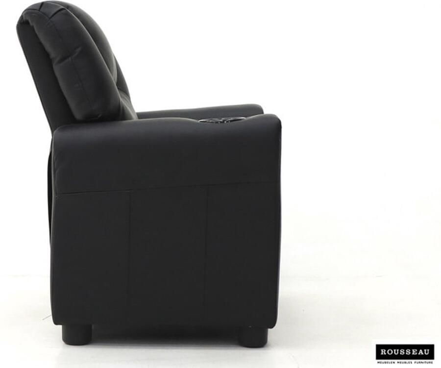 ZAZA Home Mini-Relax Fauteuil 'Rene' manueel verstelbaar PU Zwart Structuur metaal bekleding PU - Foto 2