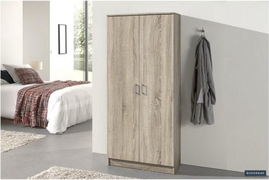 ZAZA Home Opbergkast 'Ray' 2 deuren en 4 legplanken Sonoma Spaanderplaat en decor