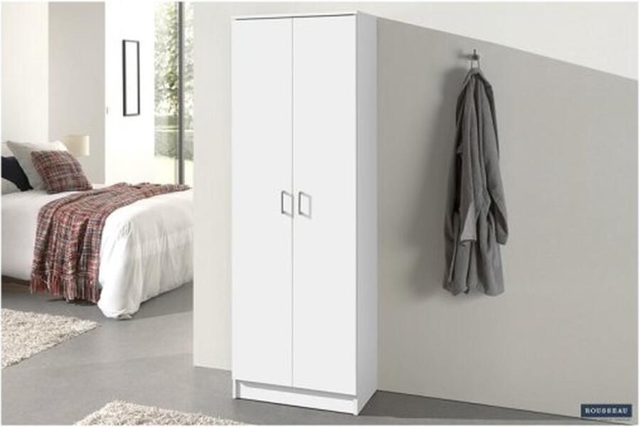 ZAZA Home Opbergkast 'Ray' 2 deuren en 4 legplanken Wit Spaanderplaat en decor