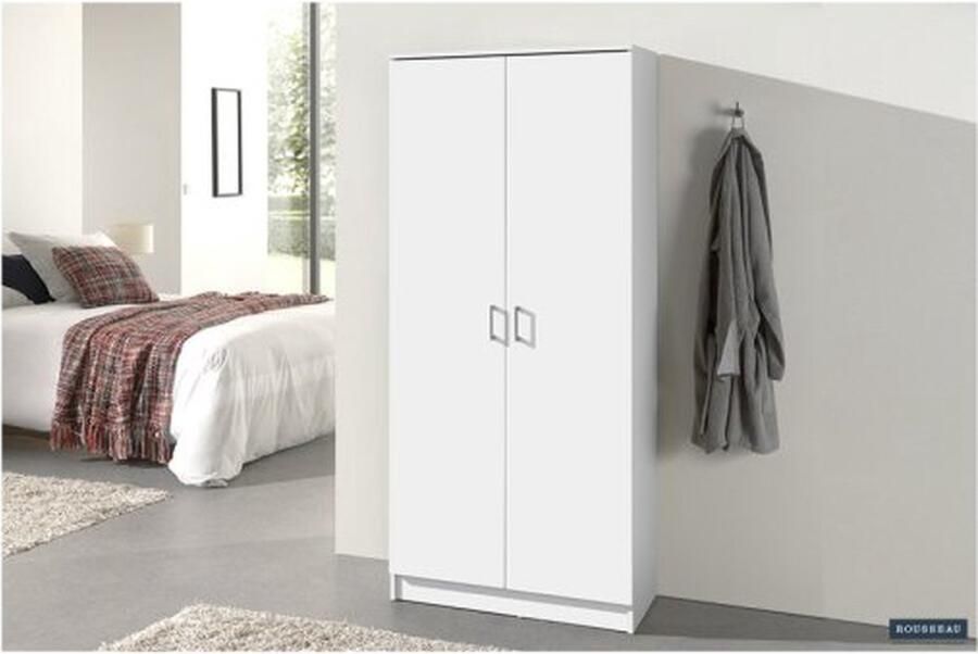 ZAZA Home Opbergkast 'Ray' 2 deuren en 4 legplanken Wit Spaanderplaat en decor