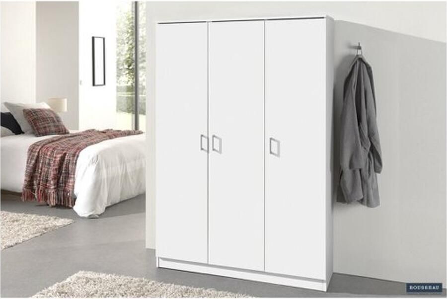 ZAZA Home Opbergkast 'Ray' 3 deuren en 4 legplanken Wit Spaanderplaat en decor