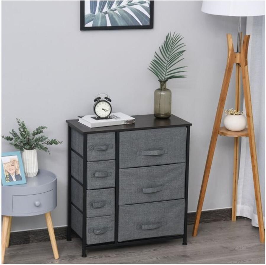 ZAZA Home Opbergkast Robuuste Opslag Grijze Uitstraling