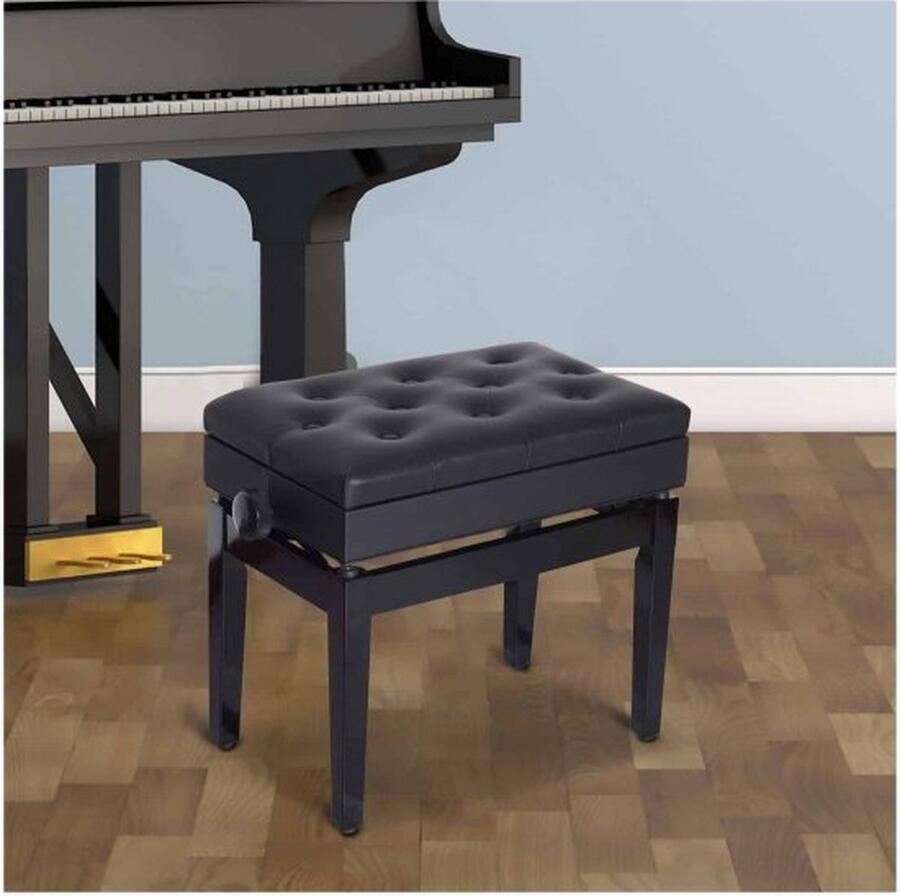 ZAZA Home Piano Stool Piano Bench Piano Bank Make-up Stool met opslagruimte Hoogte verstelbaar 54 5 x 33 x 48-58 cm