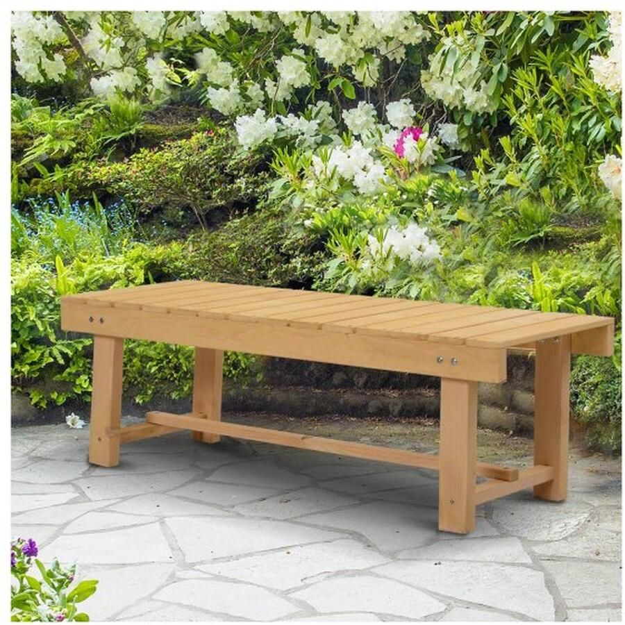 ZAZA Home Rustieke massief houten tuinbank 2-zits tuinmeubel natuurlijke uitstraling 110 x 38 x 35 cm