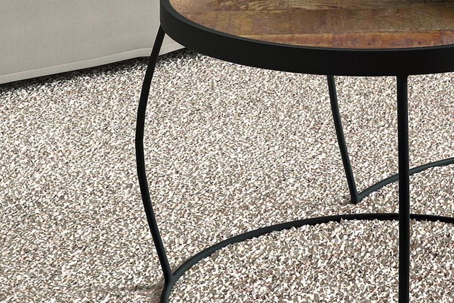 ZAZA Home Salontafel 'Lars' 2-delig Mangolia Structuur metaal blad exotisch hout mangolia - Foto 2