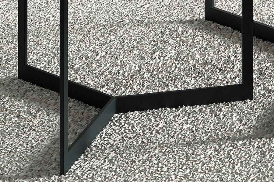 ZAZA Home Salontafel 'Laveu' 2-delig Mangolia zwart Structuur metaal blad exotisch hout mangolia - Foto 2