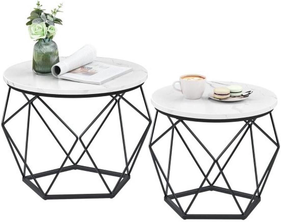 ZAZA Home Salontafels Moderne Stijl Afneembaar Tafelblad Zwart