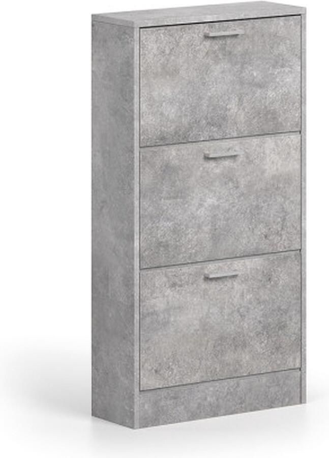 ZAZA Home Schoenenkast 'Carini' 3 laden Beton Spaanderplaat en decor