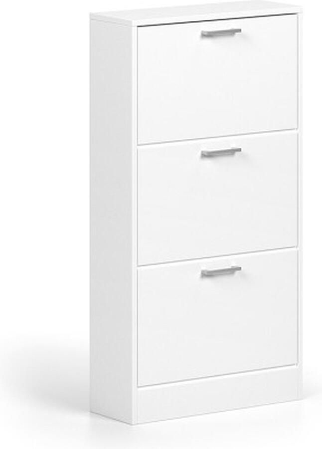 ZAZA Home Schoenenkast 'Carini' 3 laden Wit Spaanderplaat en decor