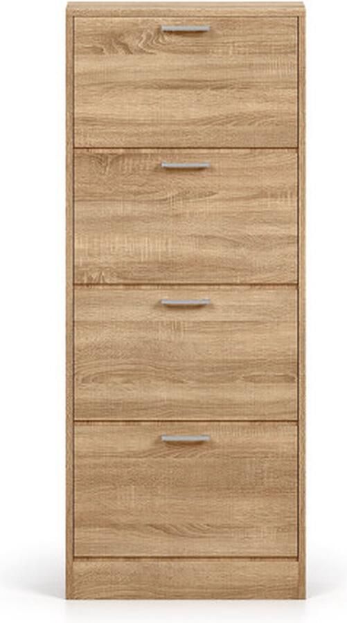 ZAZA Home Schoenenkast 'Carini' 4 laden Sonoma Spaanderplaat en decor - Foto 2