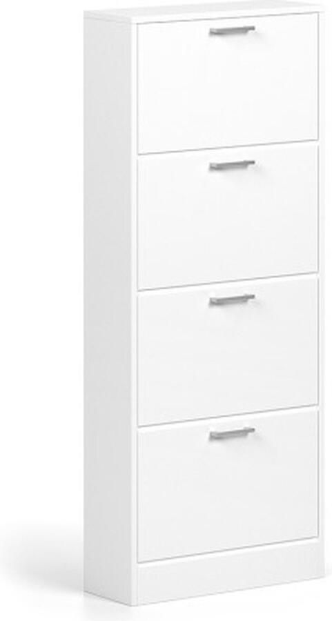 ZAZA Home Schoenenkast 'Carini' 4 laden Wit Spaanderplaat en decor