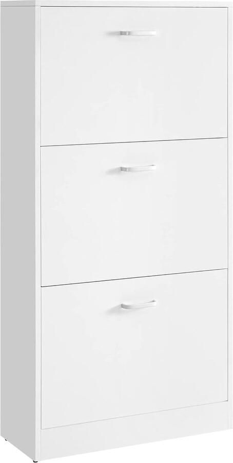 ZAZA Home Schoenenrek met 3 compartimenten schoenenrek met 3 niveaus verstelbaar voor ingang gang woonkamer slaapkamer 60 x 24 x 120 cm (l x w x h) witte