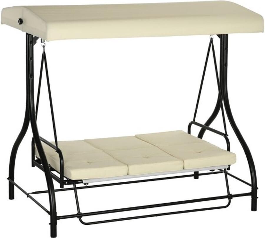 ZAZA Home Schommelbank Luxe Comfort Verstelbaar Zonnedak Beige