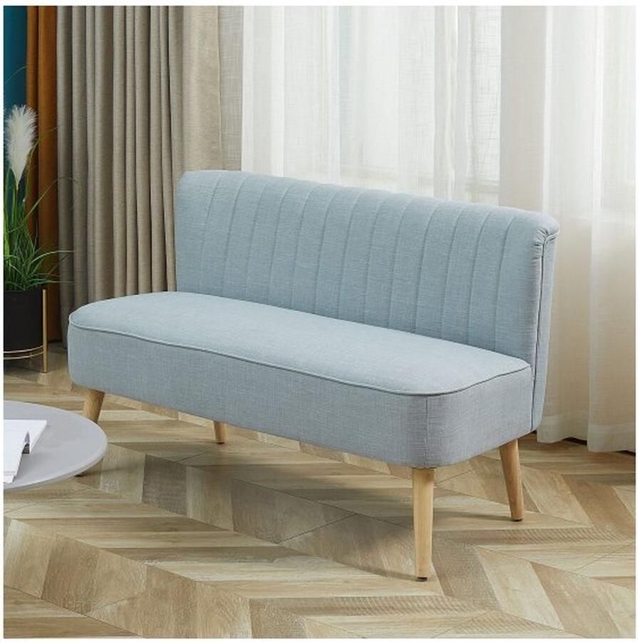 ZAZA Home Stoffen met 2 zitplaat sofa bekleding sofa zitmeubilair lounge schuimschuim licht groen 117 x 56 5 x 77 cm