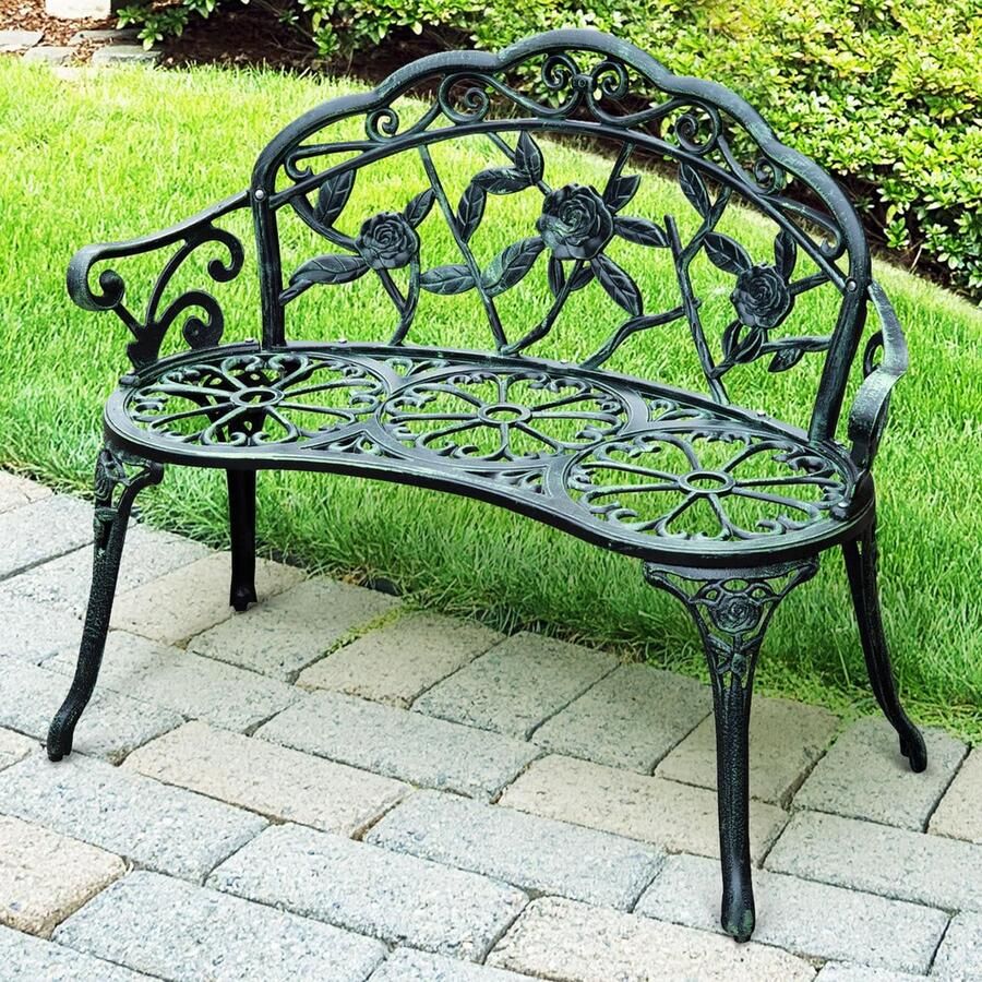 ZAZA Home Tuinbank Park bankbank Tuinmeubilair 2-zits metalen 100 x 54 x 78 cm
