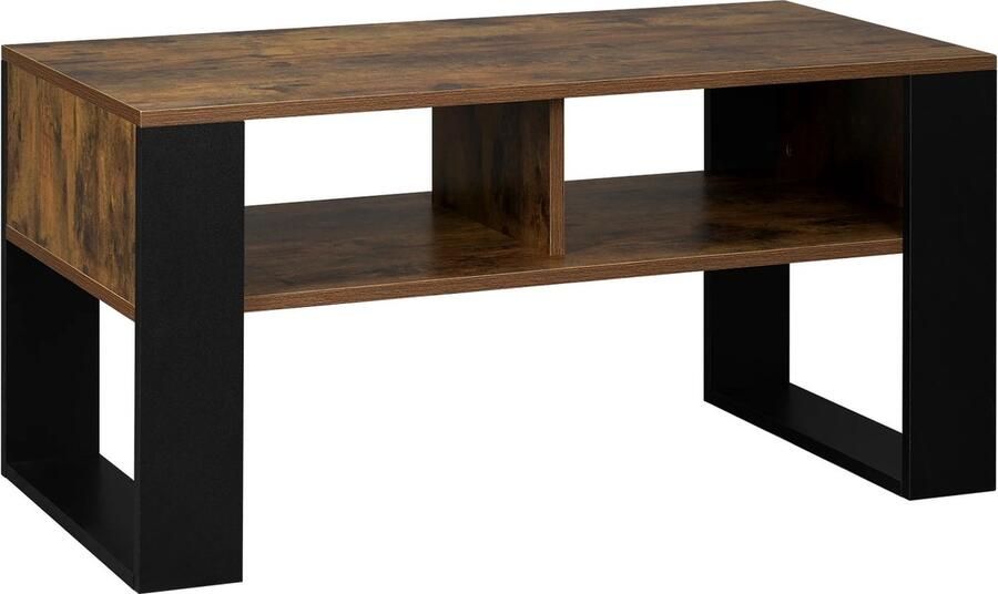 ZCNR Bijzettafel Vintage Salontafel Industriële Stijl Rustic brown L 45 CM x B 90 CM x H 45 CM